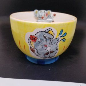 Vintage Elephant Ceramic Elephant Bowl Handmade